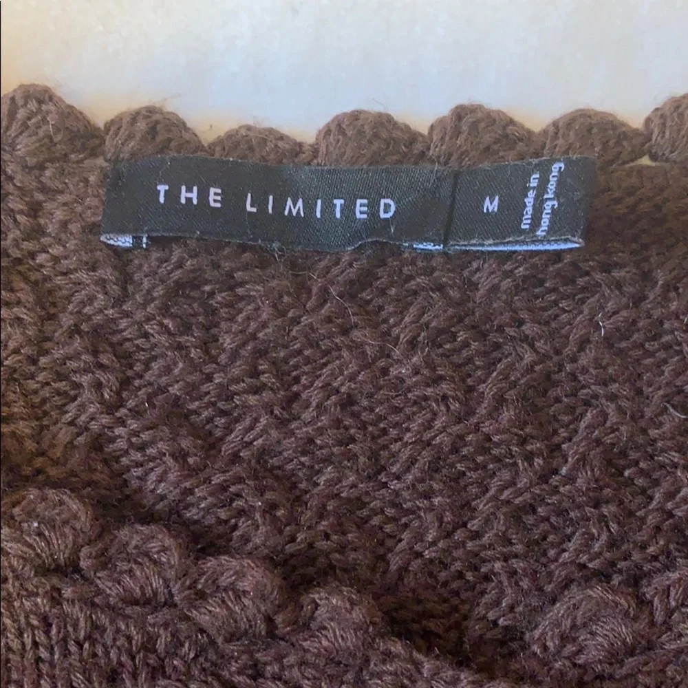 The Limited Brown Button Down Tie Sweater